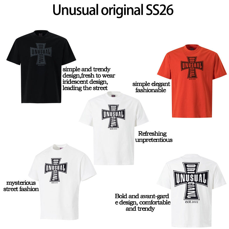 Cross Print Short Sleeve T-Shirt