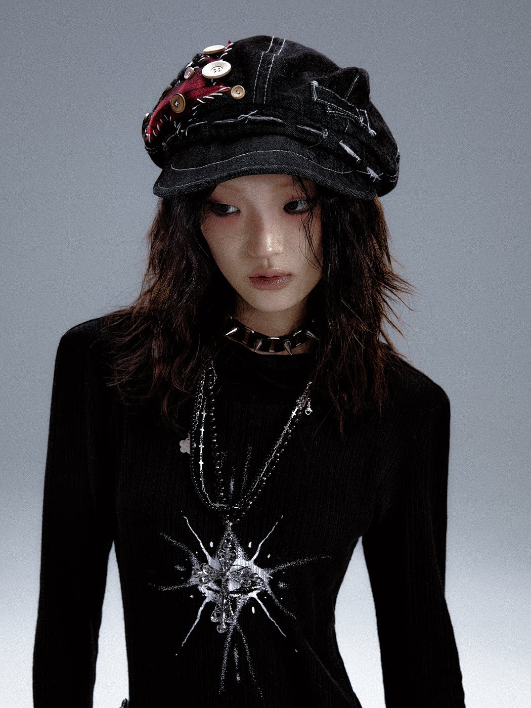Handcrafted Denim Beret Cap