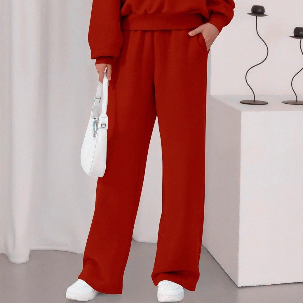 Pantaloni della tuta casual invernali a gamba dritta