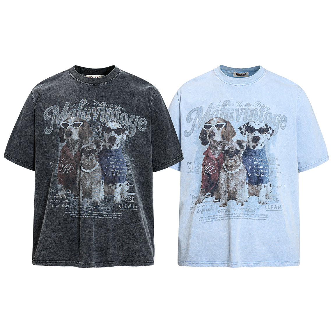 Washed Dog Graphic Cotton Oversize Short Sleeve T-Shirt