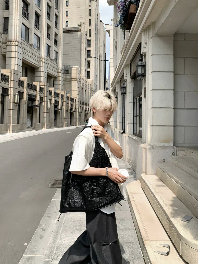 Double-Layer Stand-Collar Long & Short Sleeve Shirt