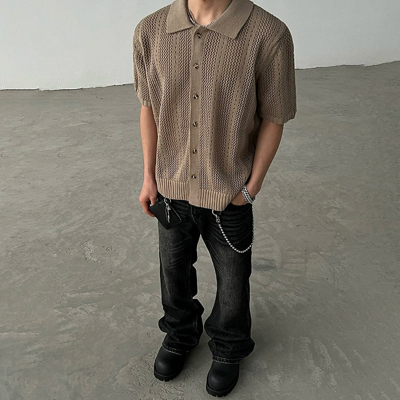 Summer Knit Short Sleeve Shirt