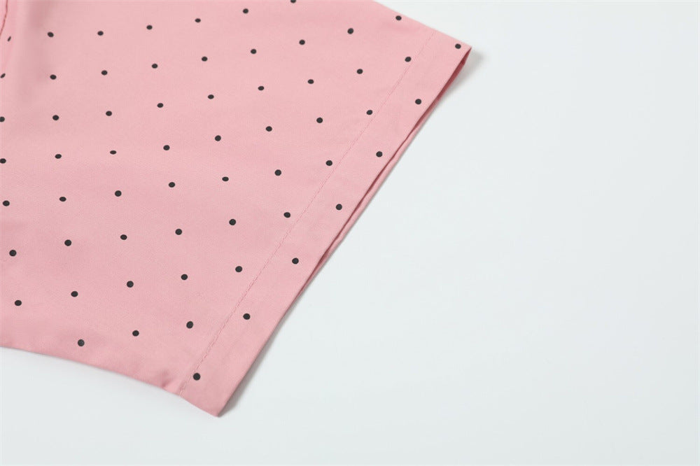 Chemise décontractée à pois croisés