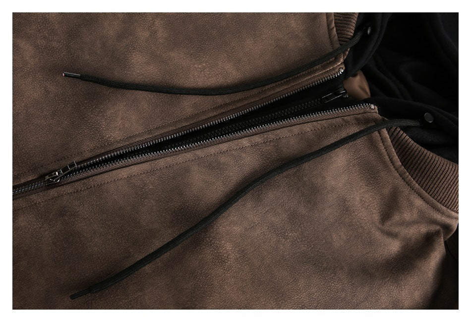 Chaqueta de vuelo unisex vintage de dos piezas con capucha