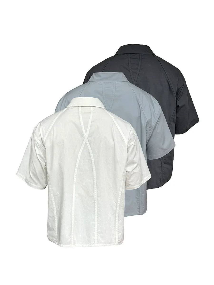 Camicia a maniche corte in puro cotone