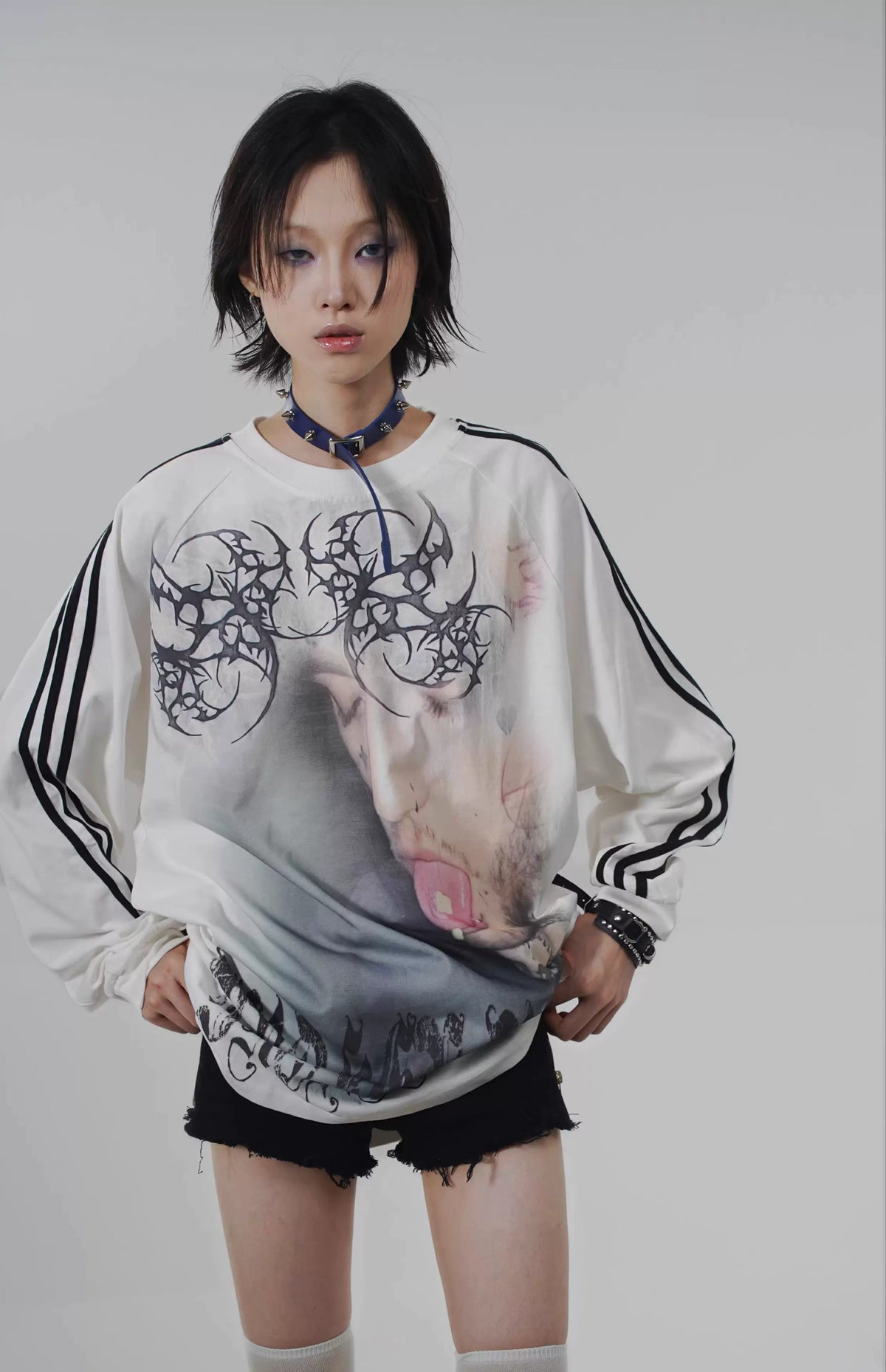 Gothic Heavyweight Side Stripe Long Sleeve T-Shirt