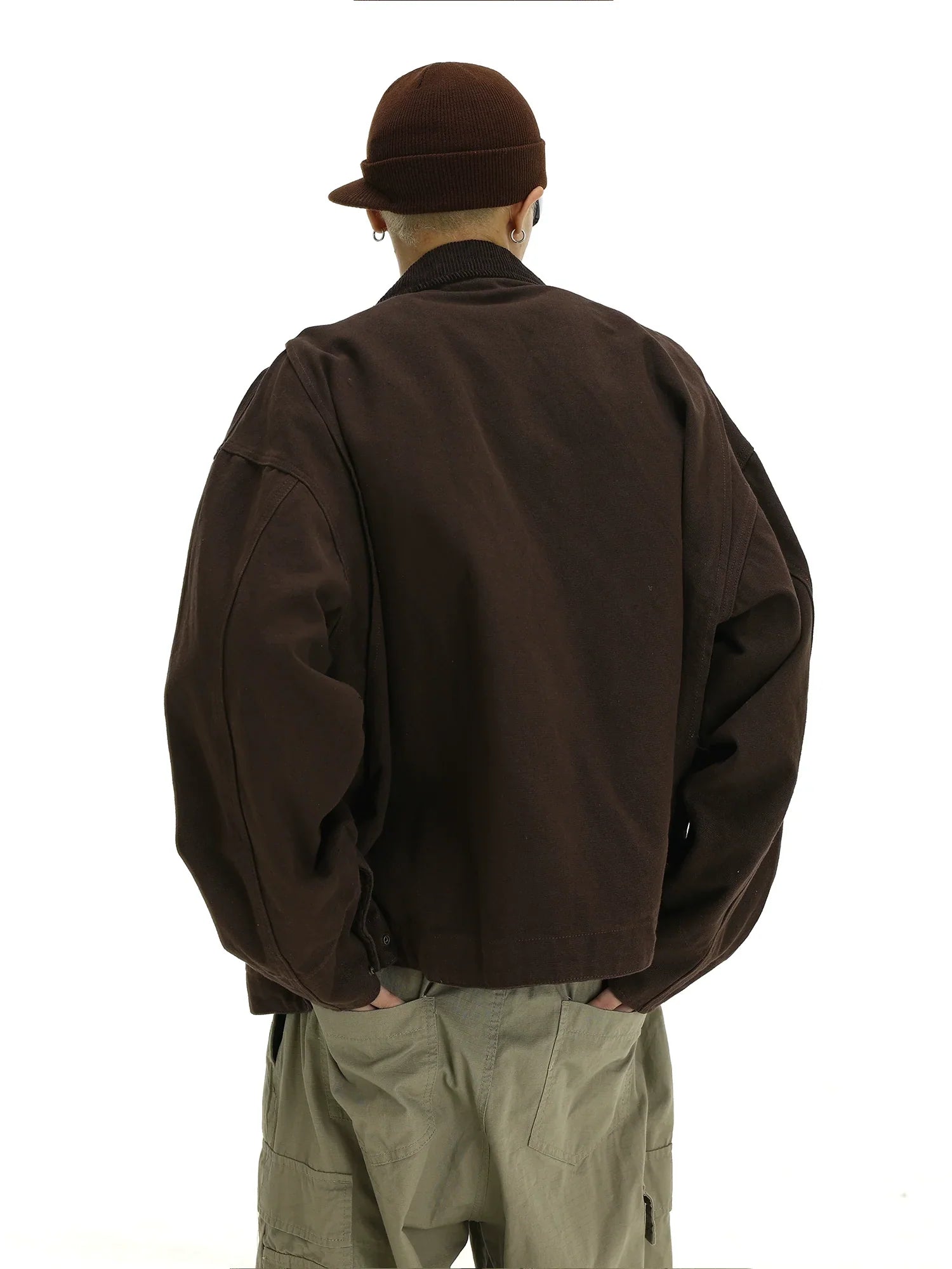 Washed Workwear Zipper Jacket
