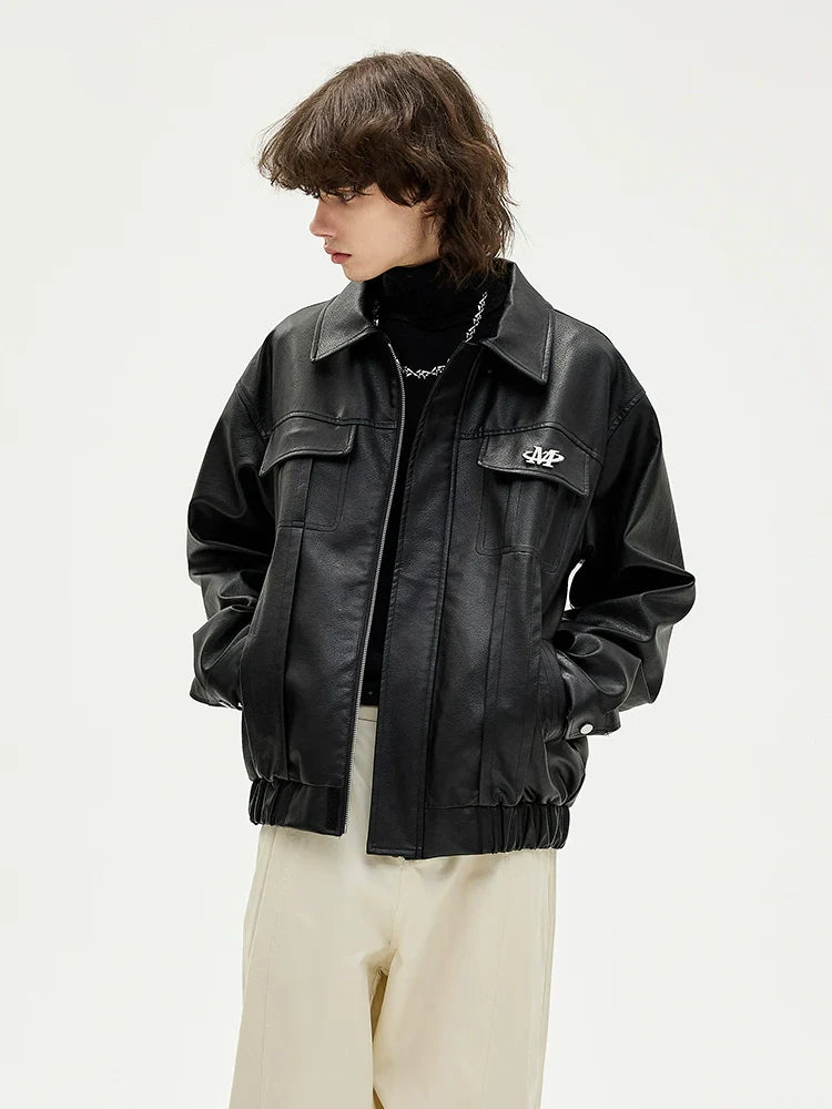 Zipper PU Leather Jacket