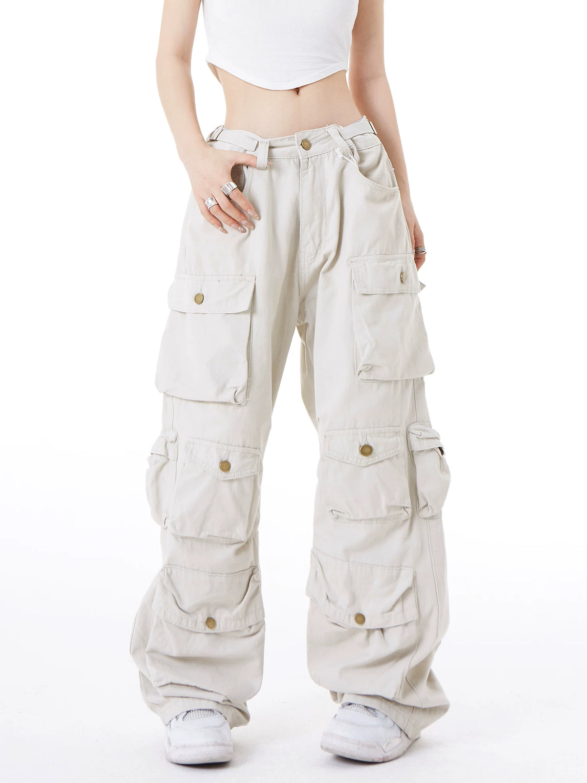Pantalon cargo large multipoches