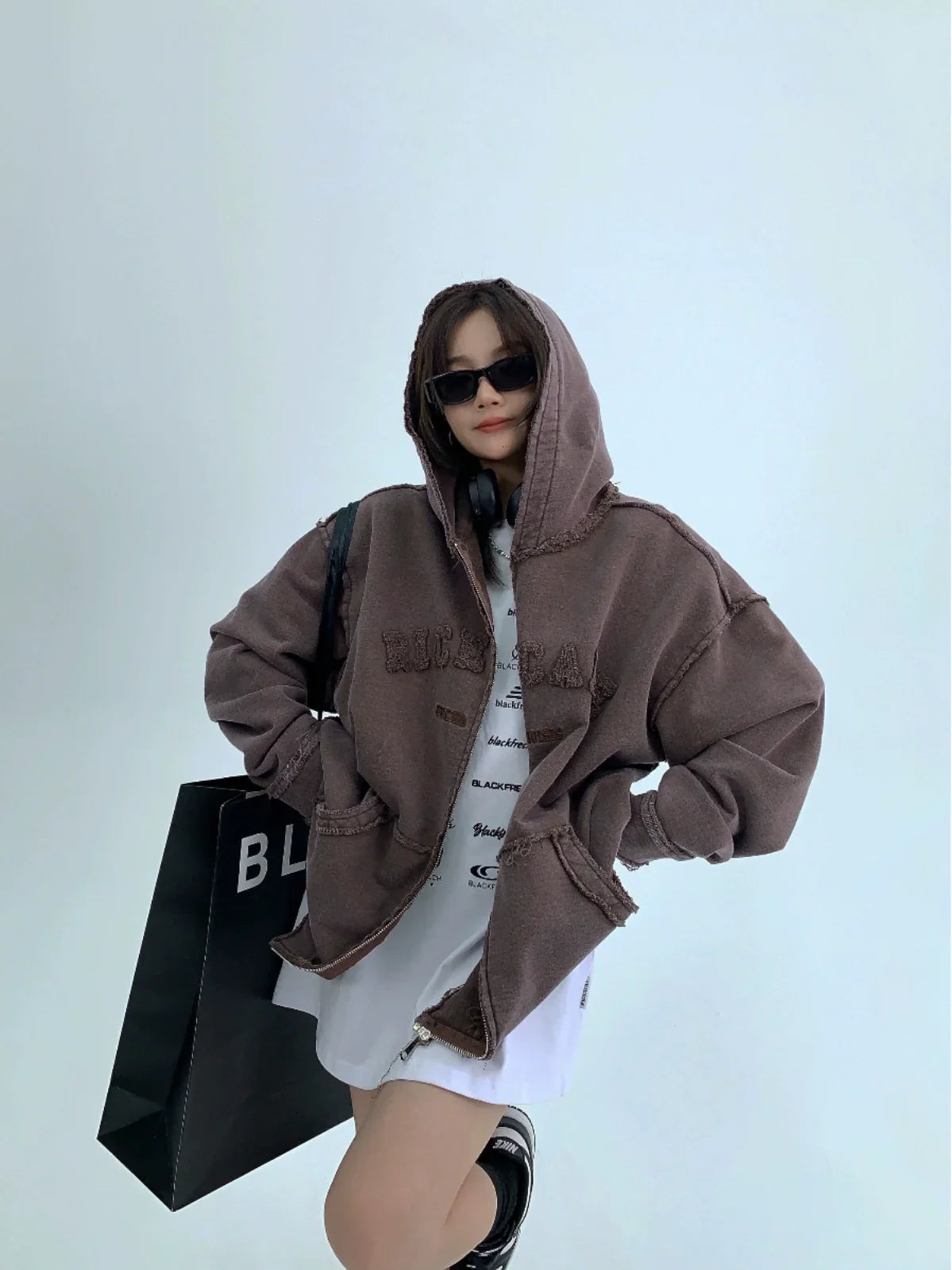 Damage Heavyweight Oversize Zipper Hoodie