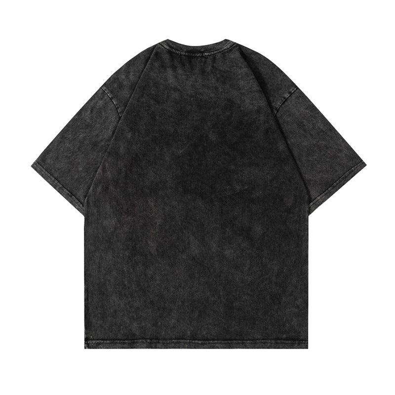 Washed Skeleton Butterfly Print Short Sleeve T-Shirt