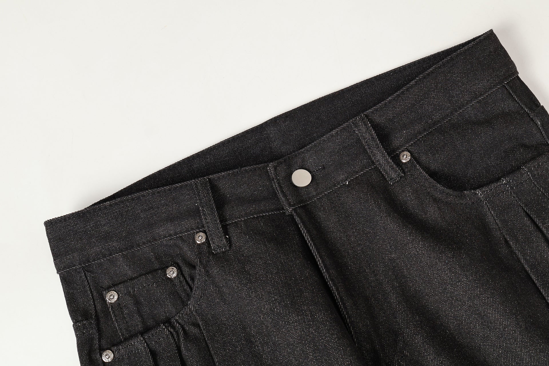 Heavyweight Studs Wide Leg Denim Jeans