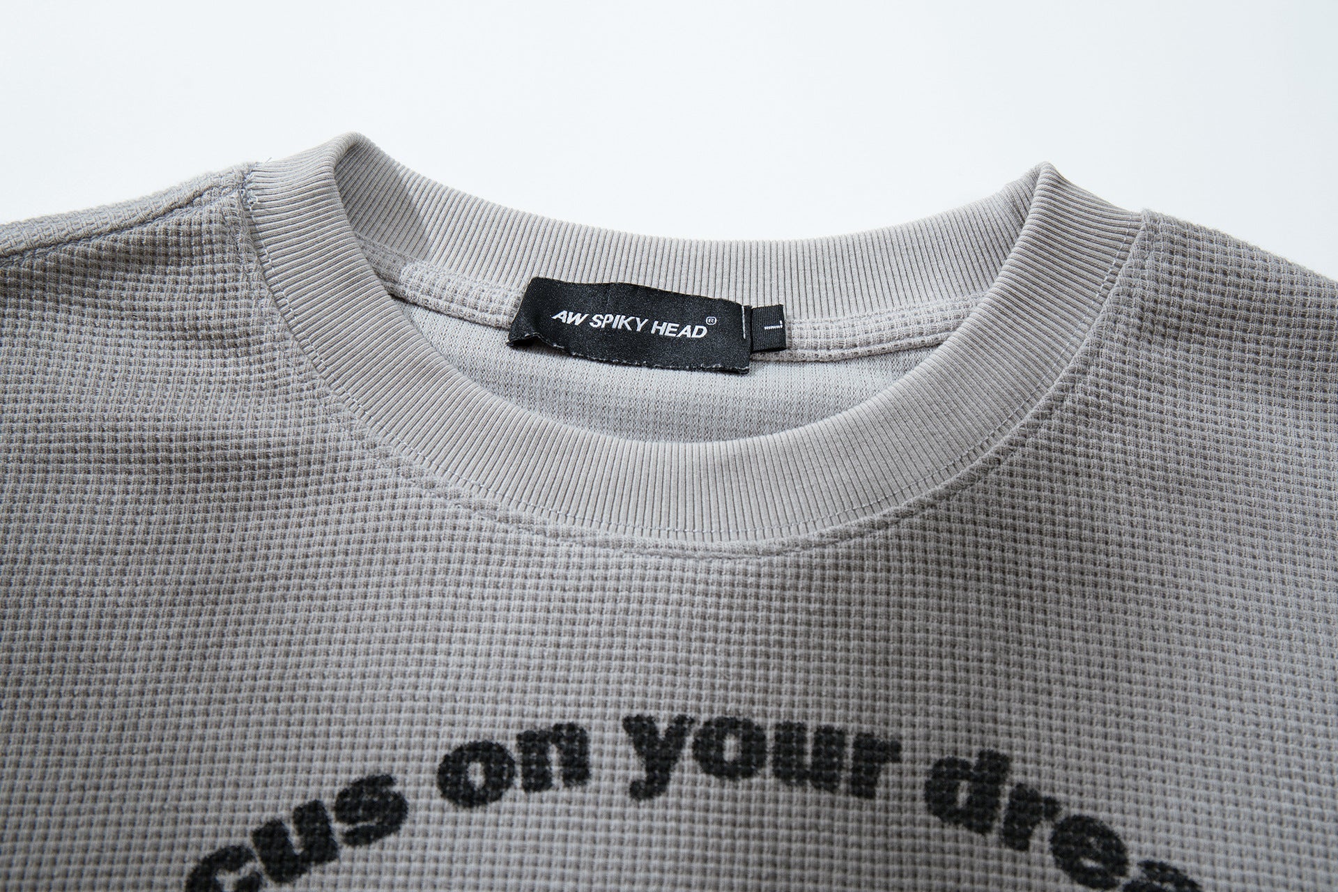 Waffle Figure Graphic Letter Print Short Sleeve T-Shirt