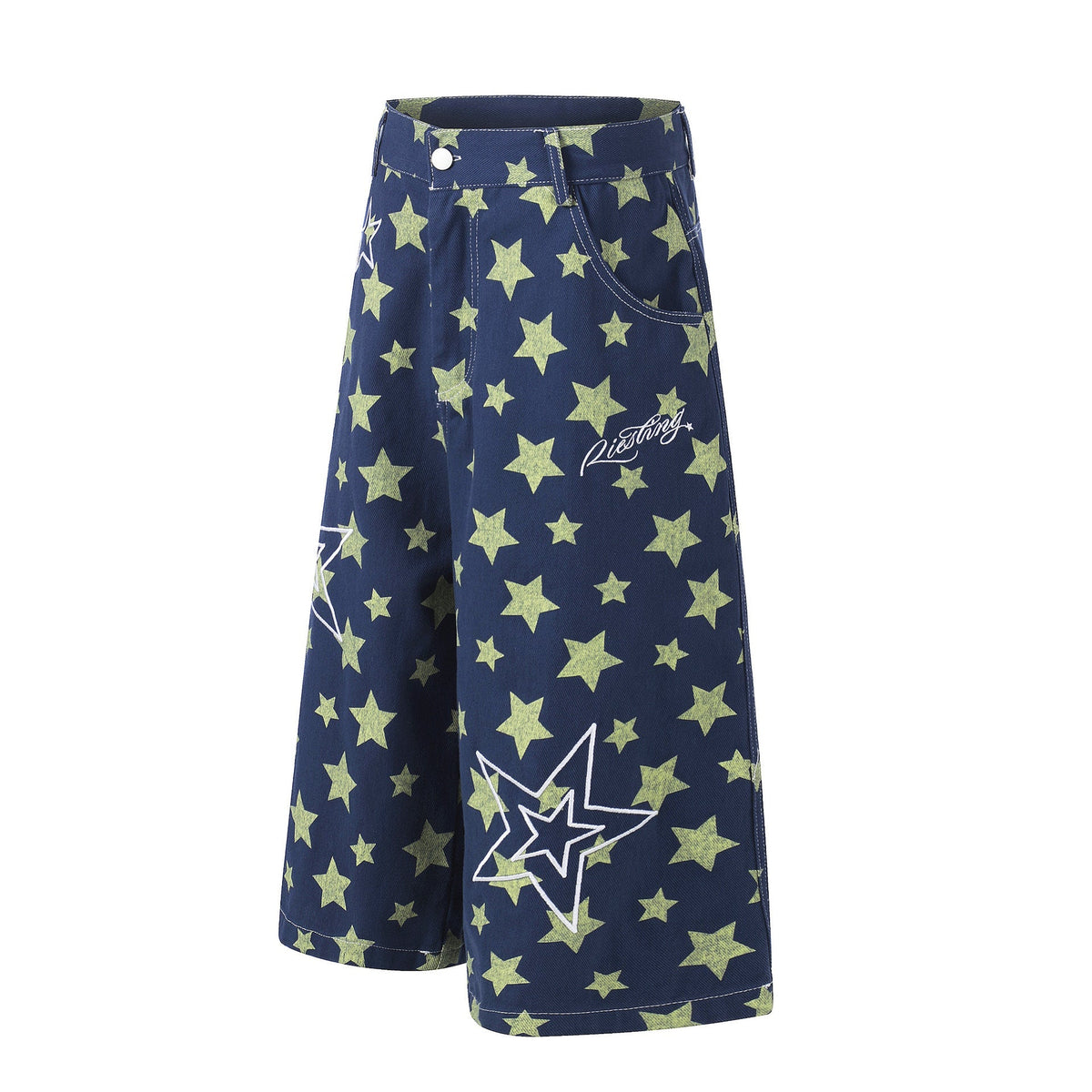 Star Print Denim Jort