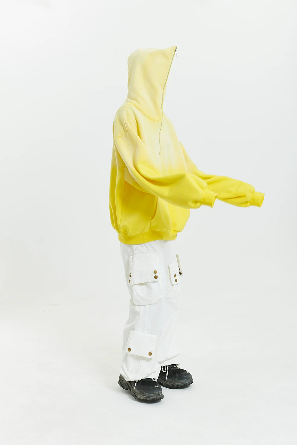 Gradient Half Zip Oversize Hoodie
