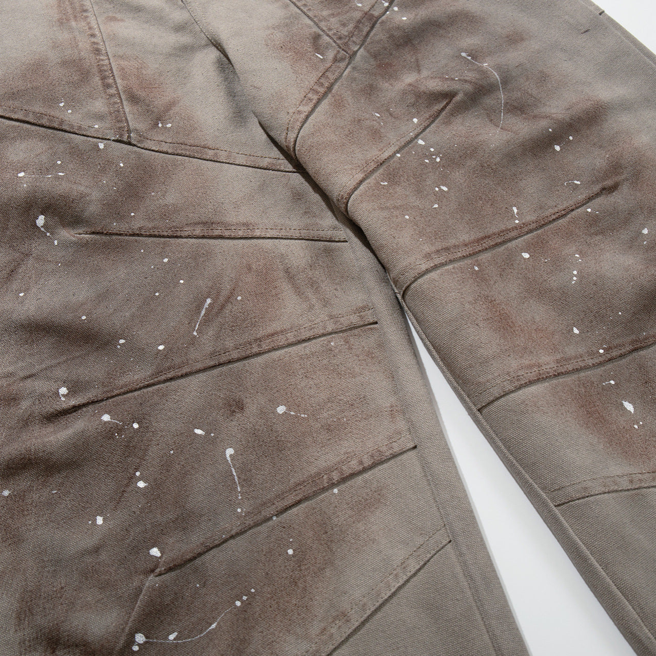 Washed Paint Studs Detail Wide Leg Pants