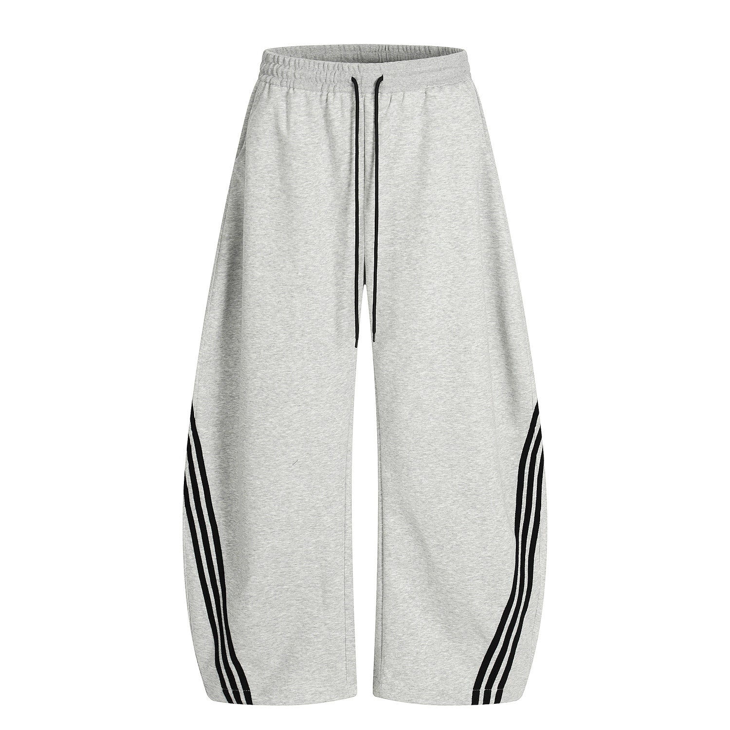 Three-Stripe Curved Wide Leg Sweat Pants