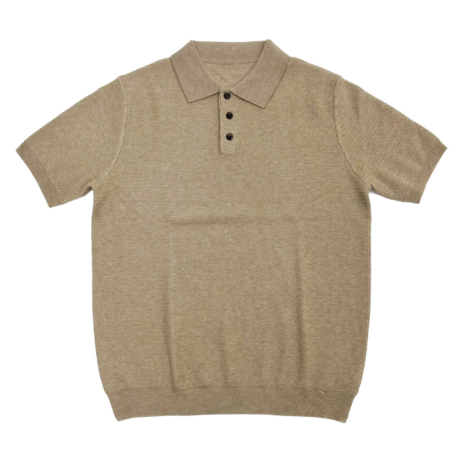 Blend Texture Polo Knit Polo Shirt