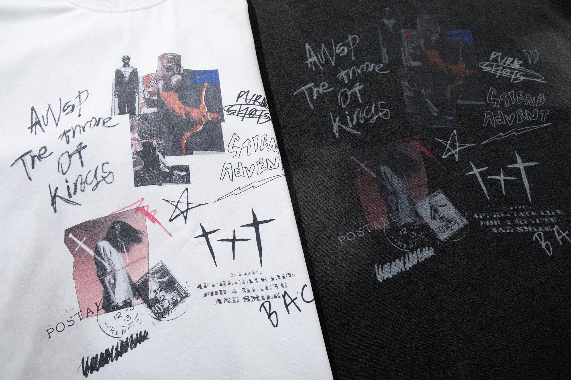 Washed Handwriting Print Short Sleeve T-Shirt