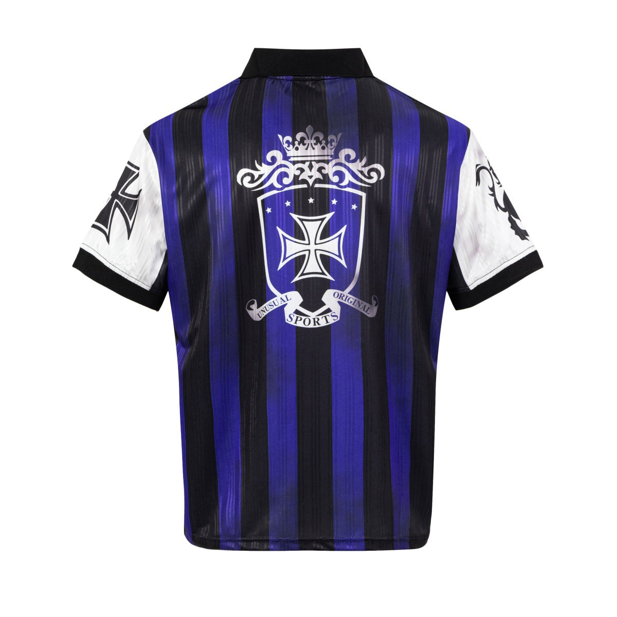 Striped Polo Collar Sporty Short Sleeve T-Shirt