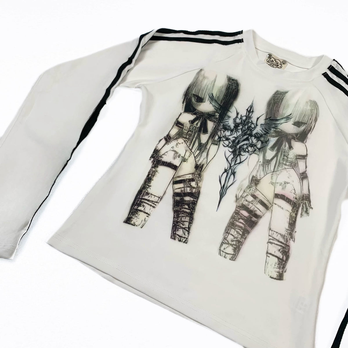 Rune Twin Girls Print Cotton Slim Long Sleeve T-Shirt