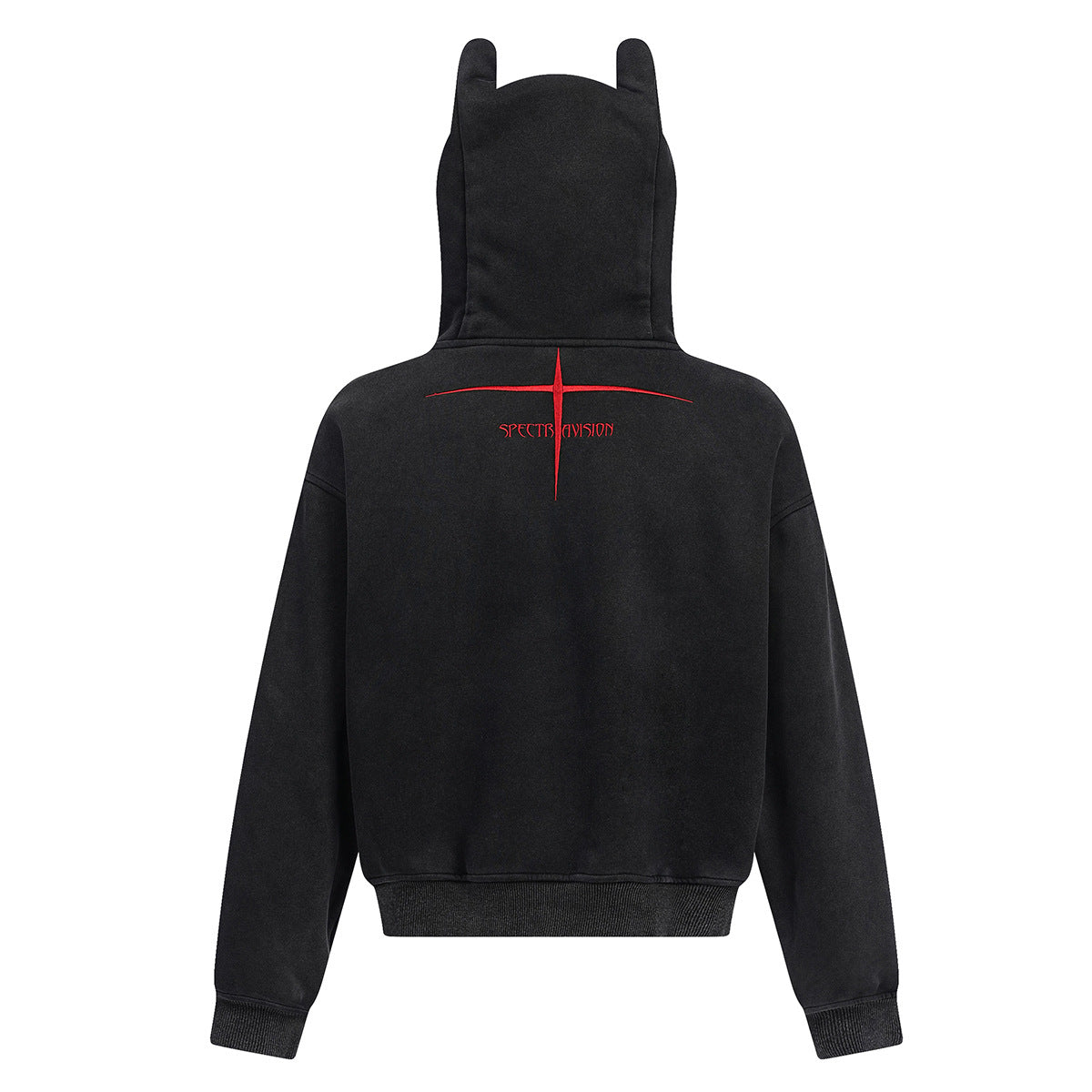 Devil Ear Washed Zipper Hoodie