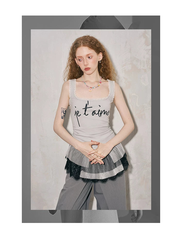 Letter Print Slim Fit Camisole