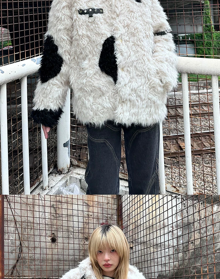 Patchwork Fake Fur Jacket