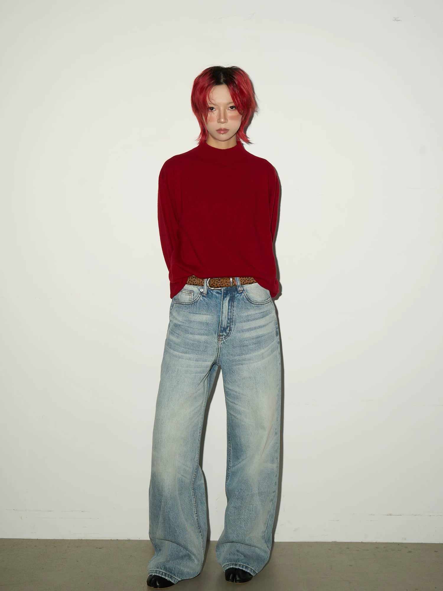 Bottle Neck Oversize Knit Sweater