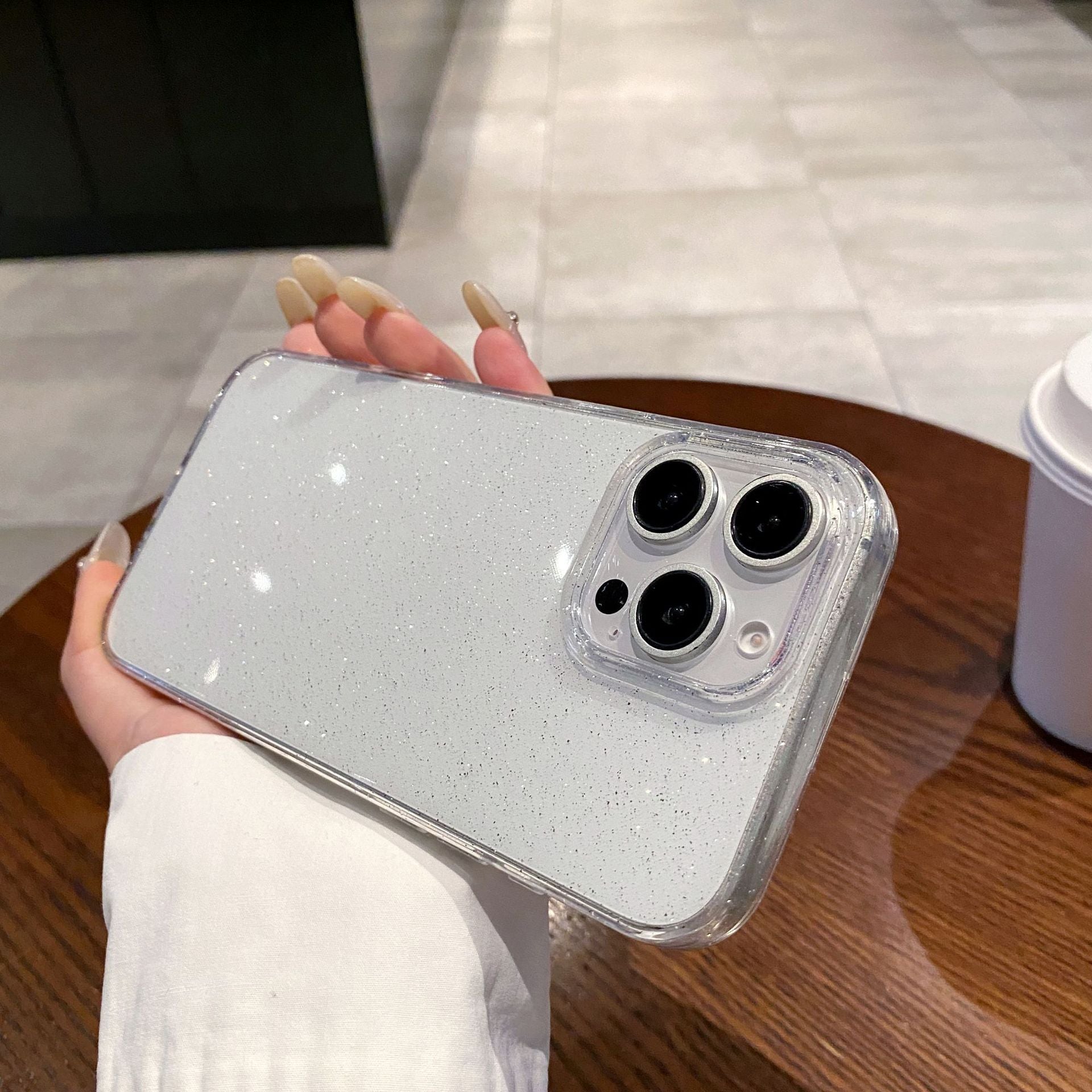 Transparent Fine  Simple Glitter Case