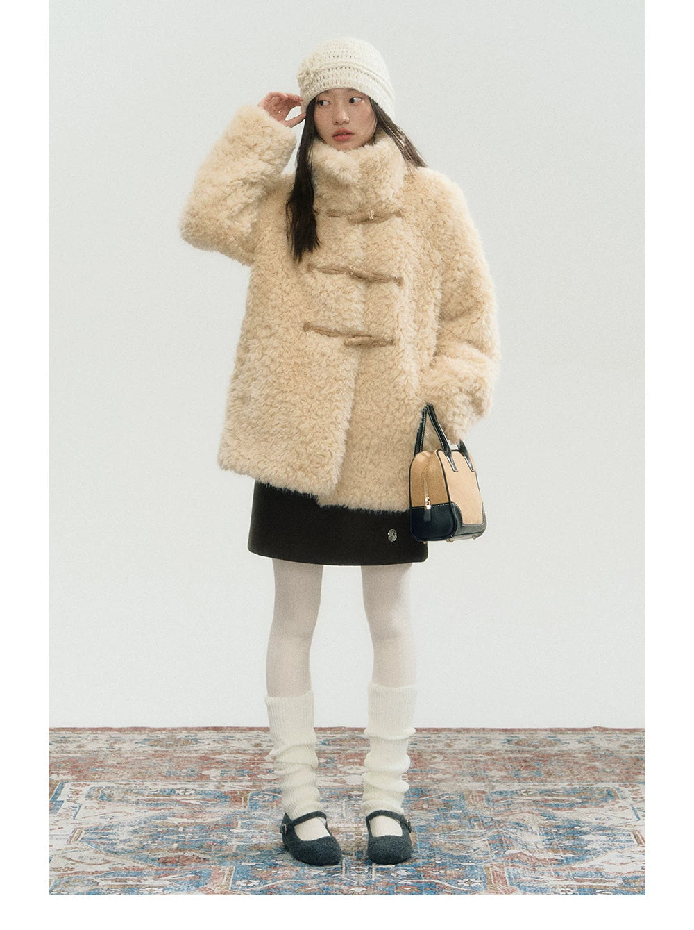 Fake Fur Turn-Down Collar Jacket