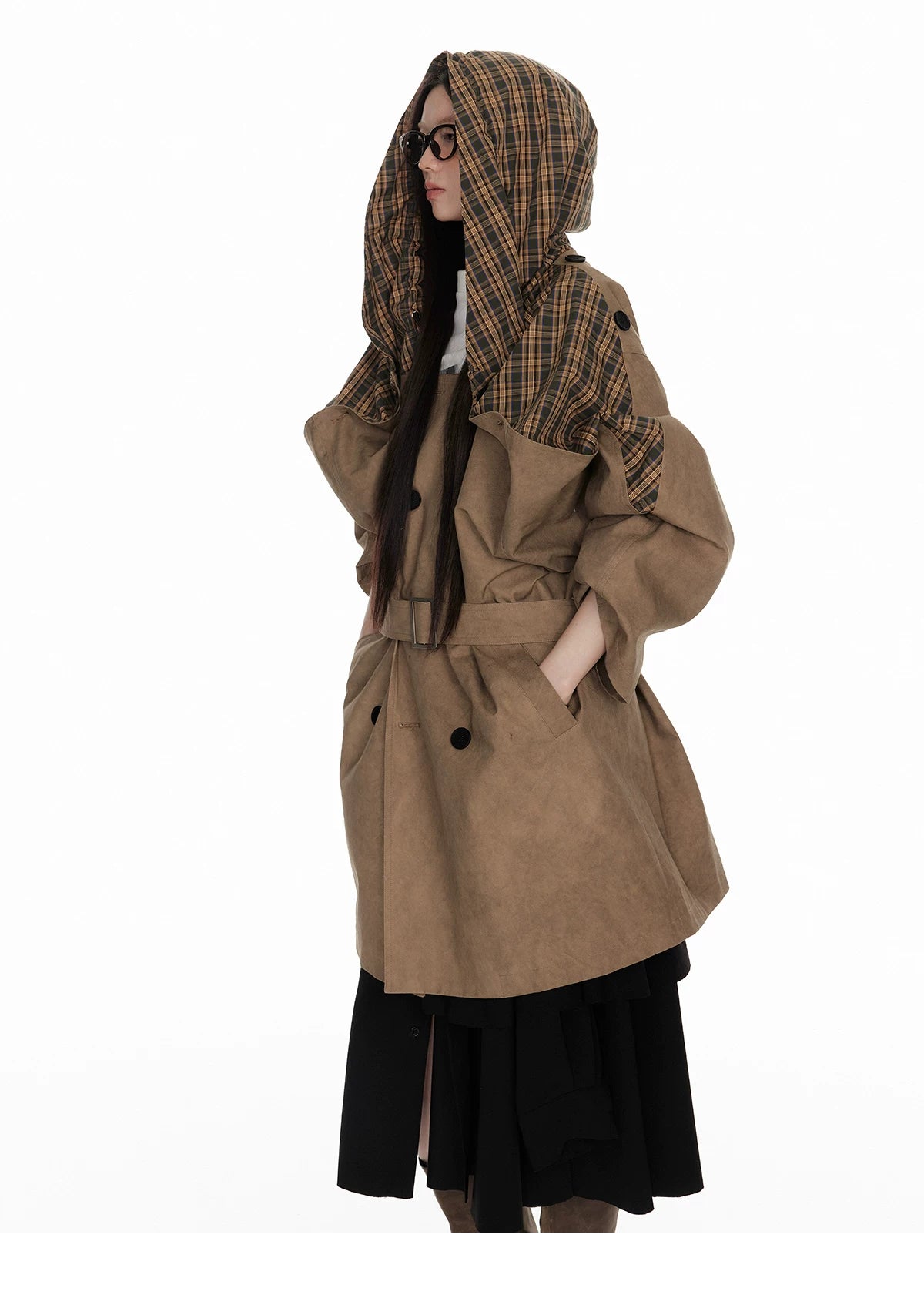 Textured Hooded Lining Jacket