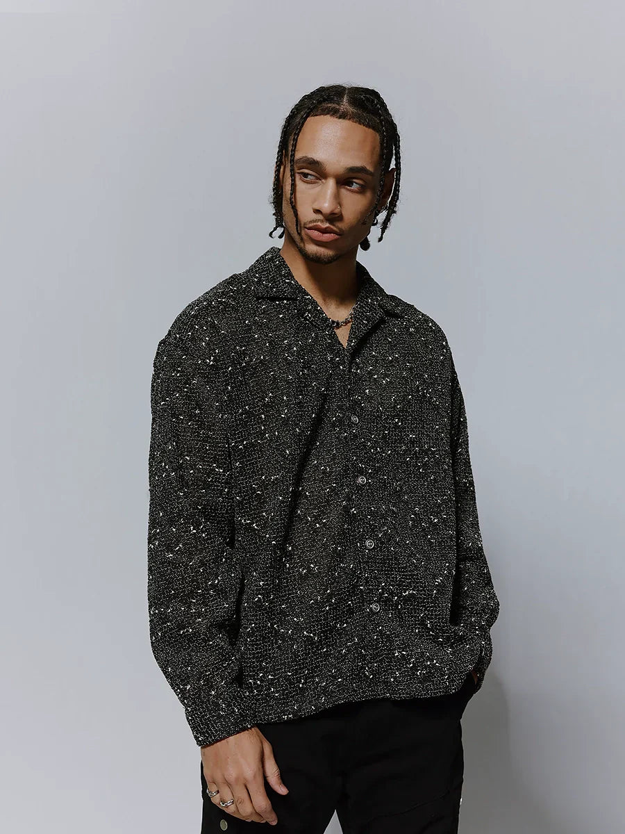 Contrast Stitch Oversize Button-Up Turn-Do
