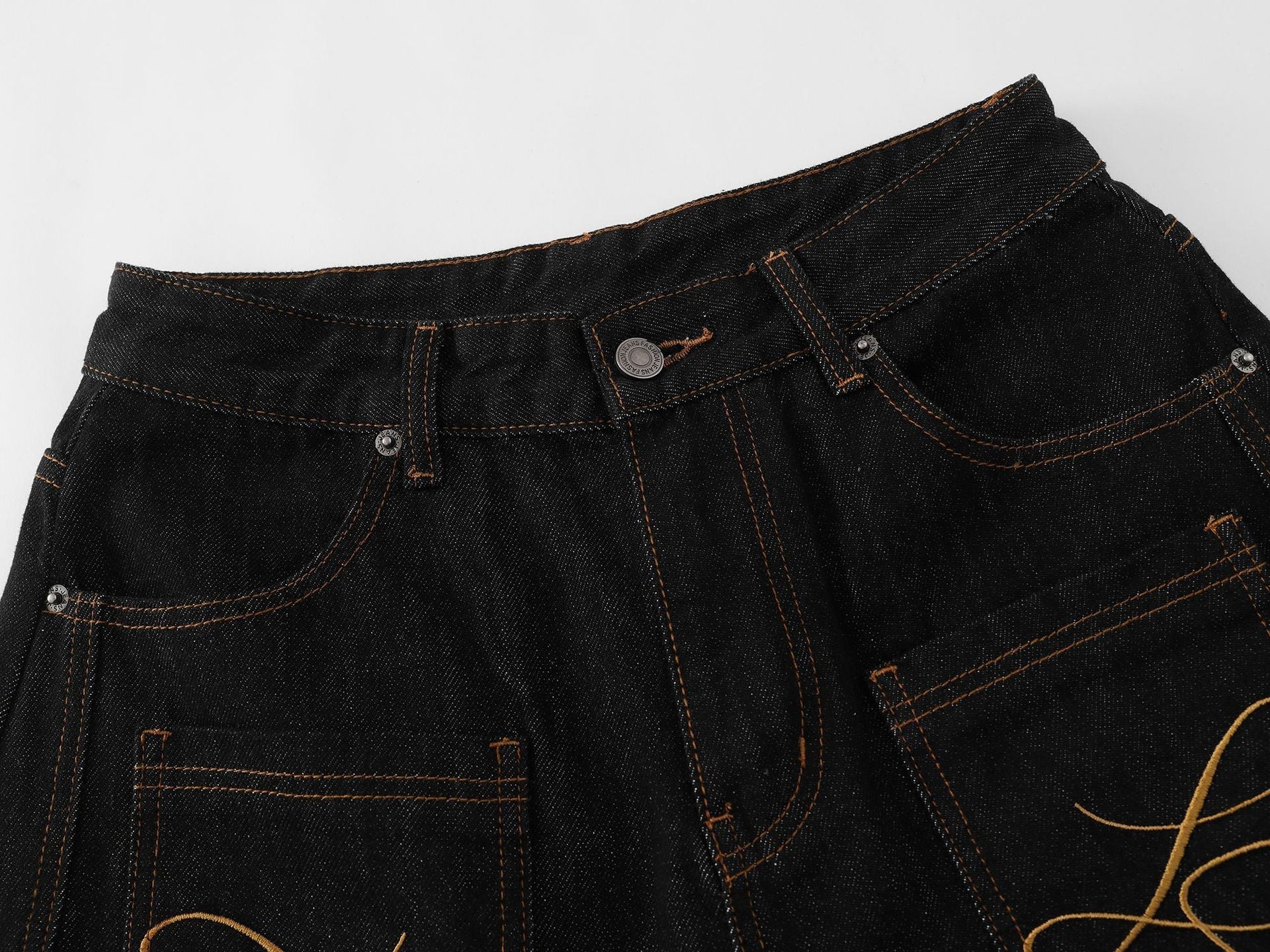Embroidery Wide Leg Jort
