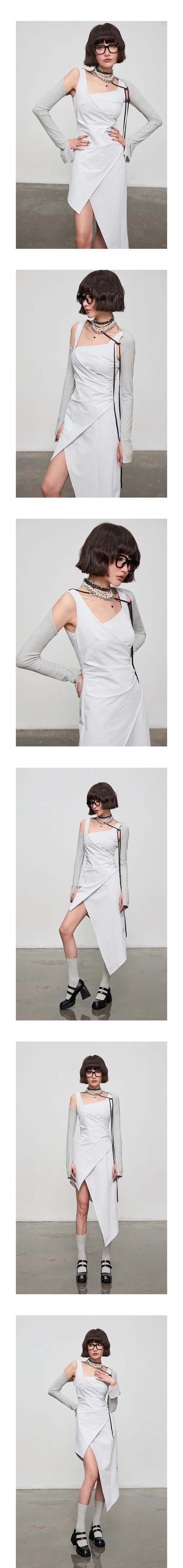 Tank Top Dress With Irregular Hem Length