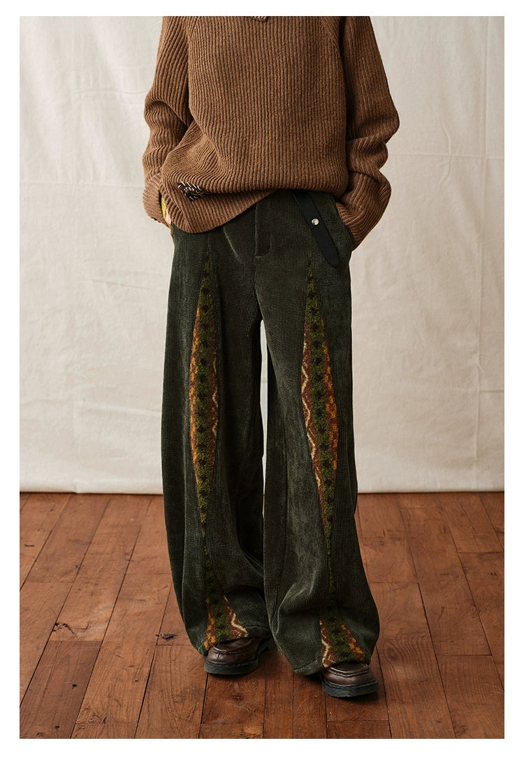 Boho Corduroy Wide-Leg Pants