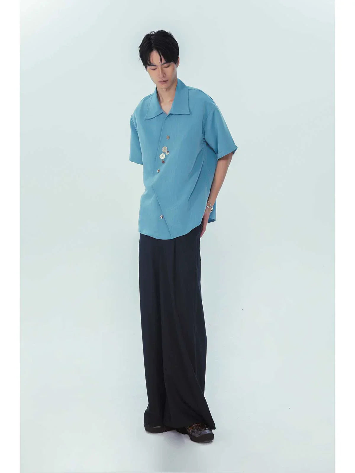 Irregular Ripple Design Short Sleeve Shirt