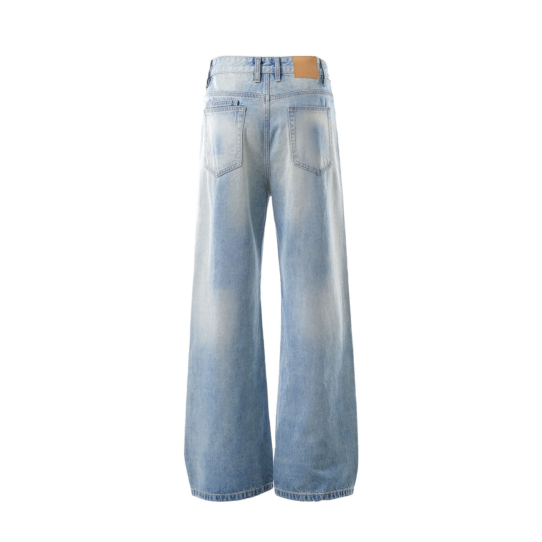 Dirty Washed Irregular Flare Denim Jeans