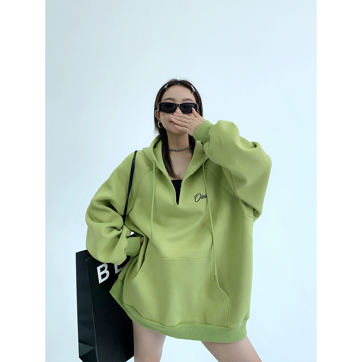 Oversized V-Neck Hoodie