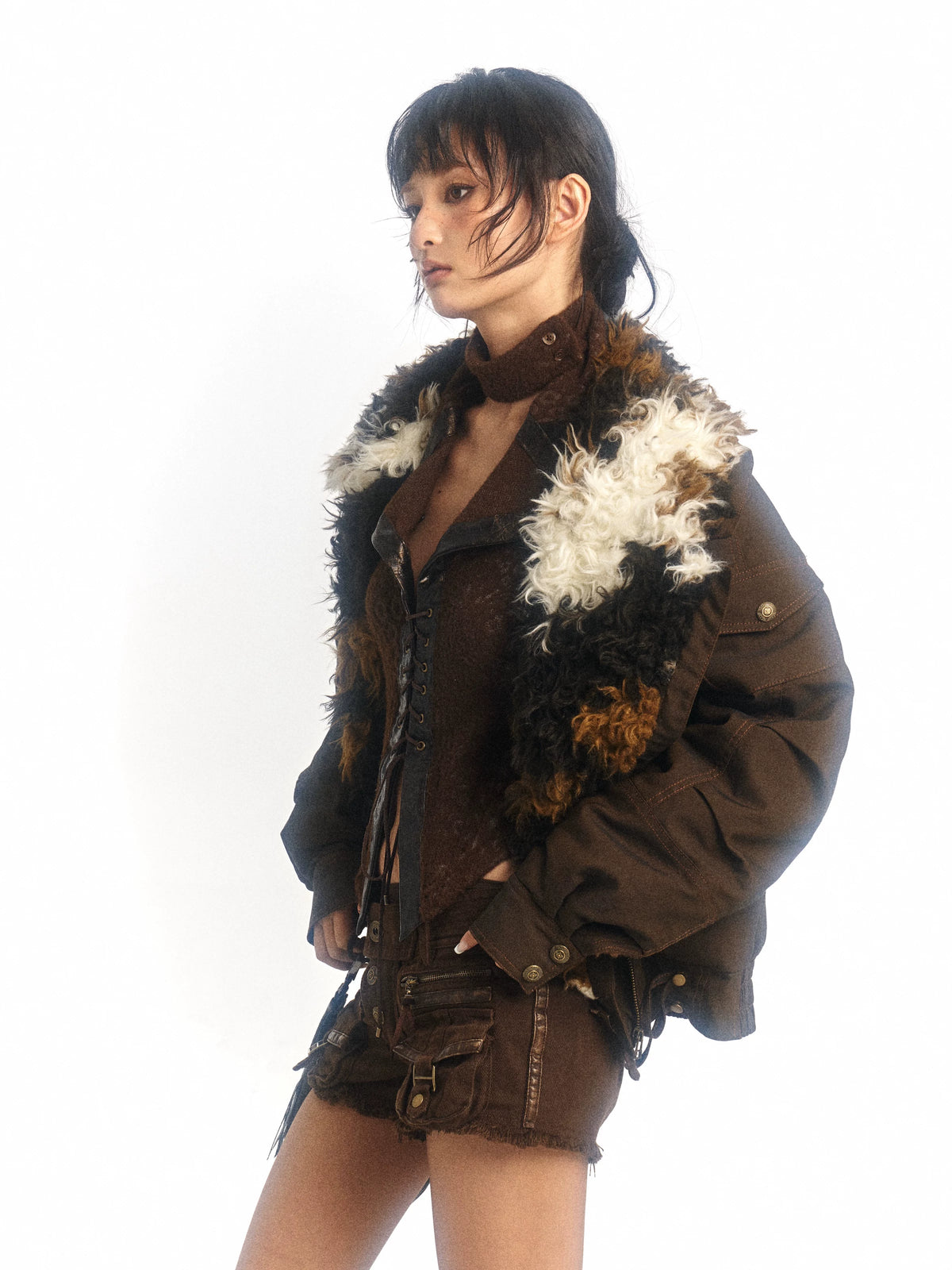 Animal Design Thick Sherpa Oversize Jacket