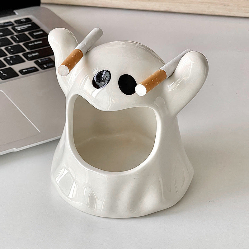 Ceramic Ghost Ashtray – Cute Spooky Halloween Home Decor