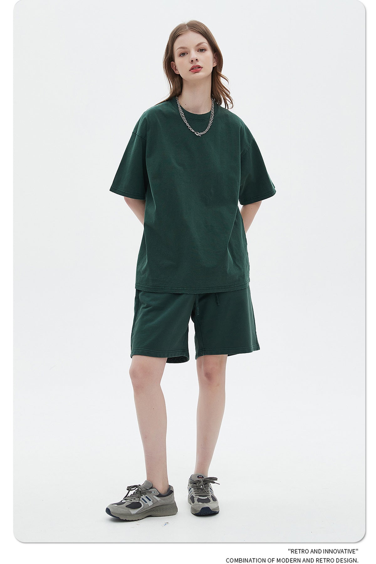 Washed Dyed Oversize Damage Short-sleeve T-shirt & Short Sweatpants Setup