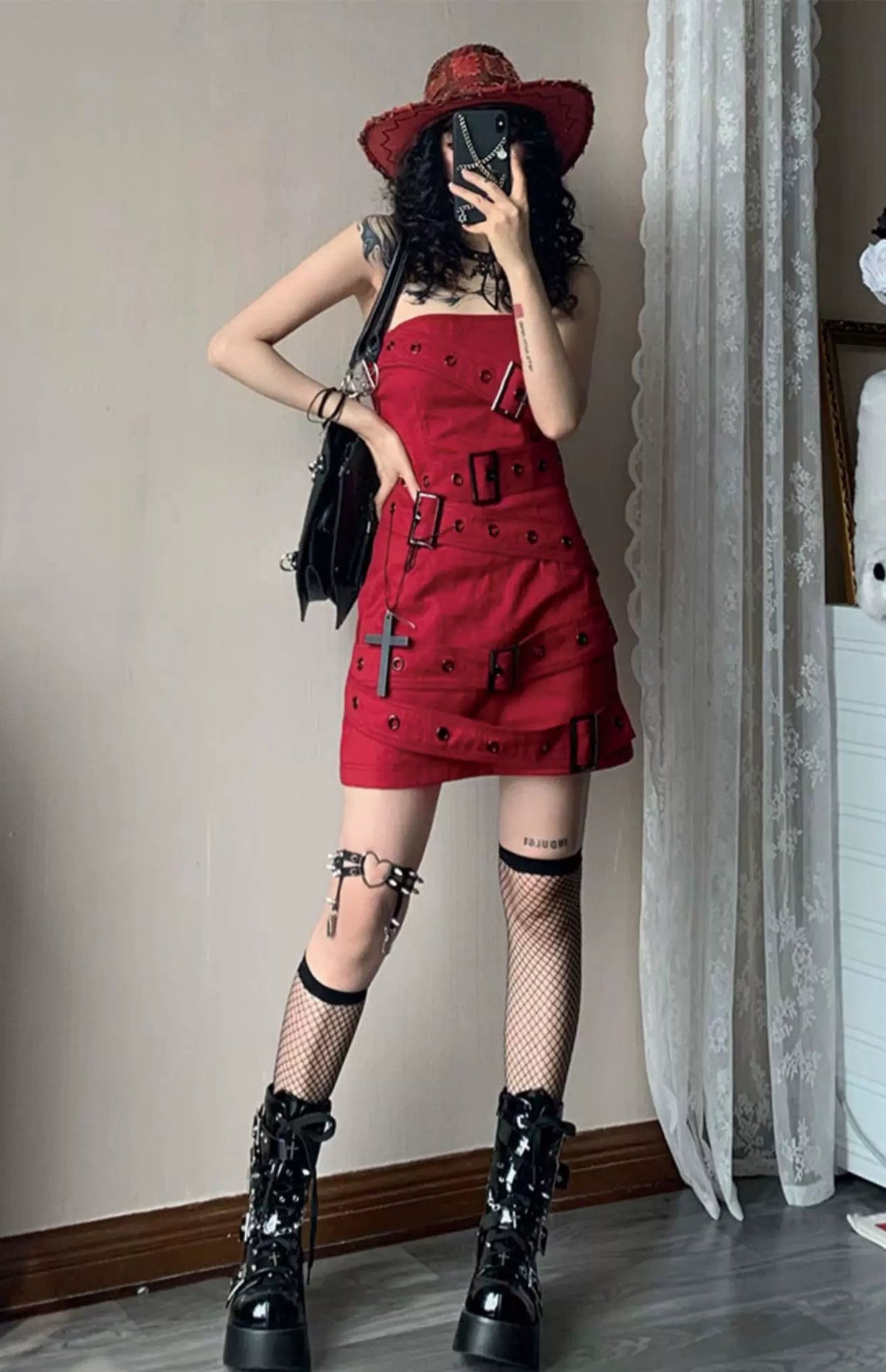 Denim Metal Hardware Sleeveless Dress