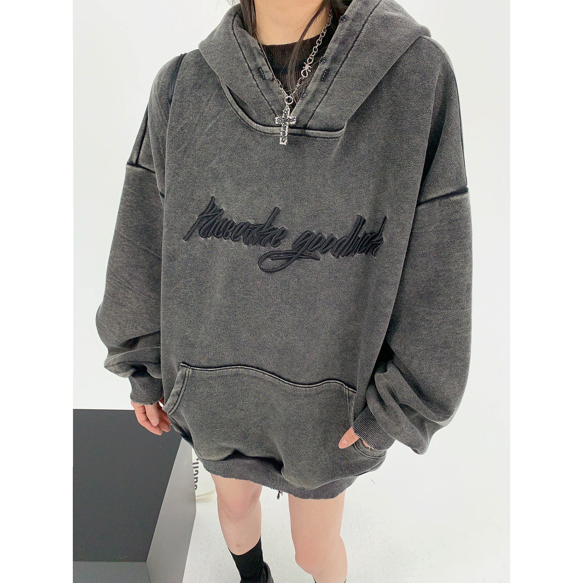 Logo Embroidery Unisex Oversized Hoodie