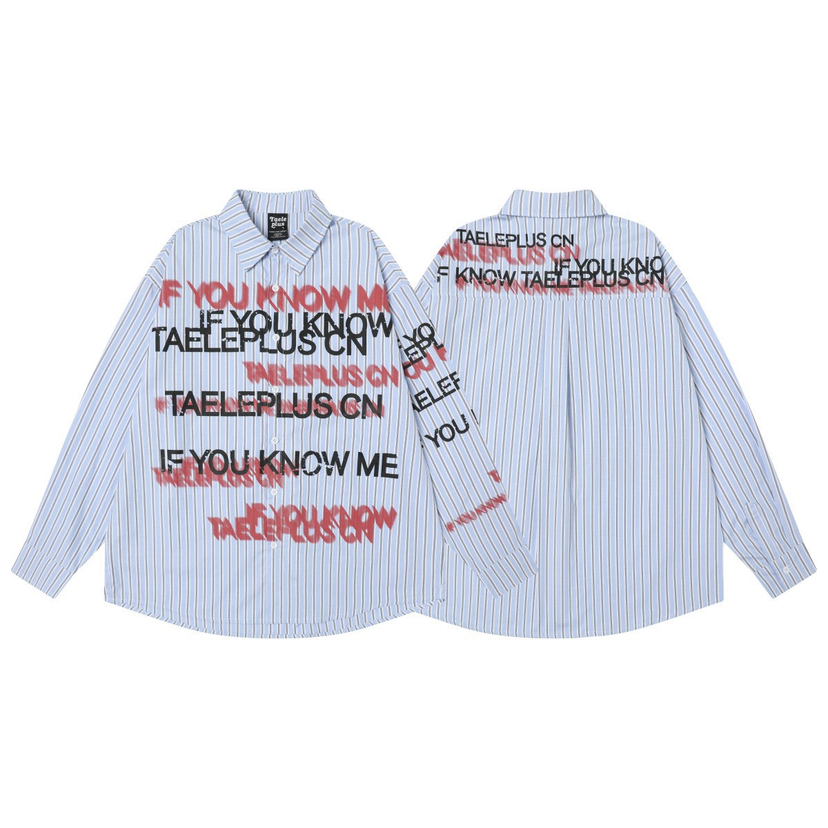 Stripe Letter Print Long Sleeve Shirt