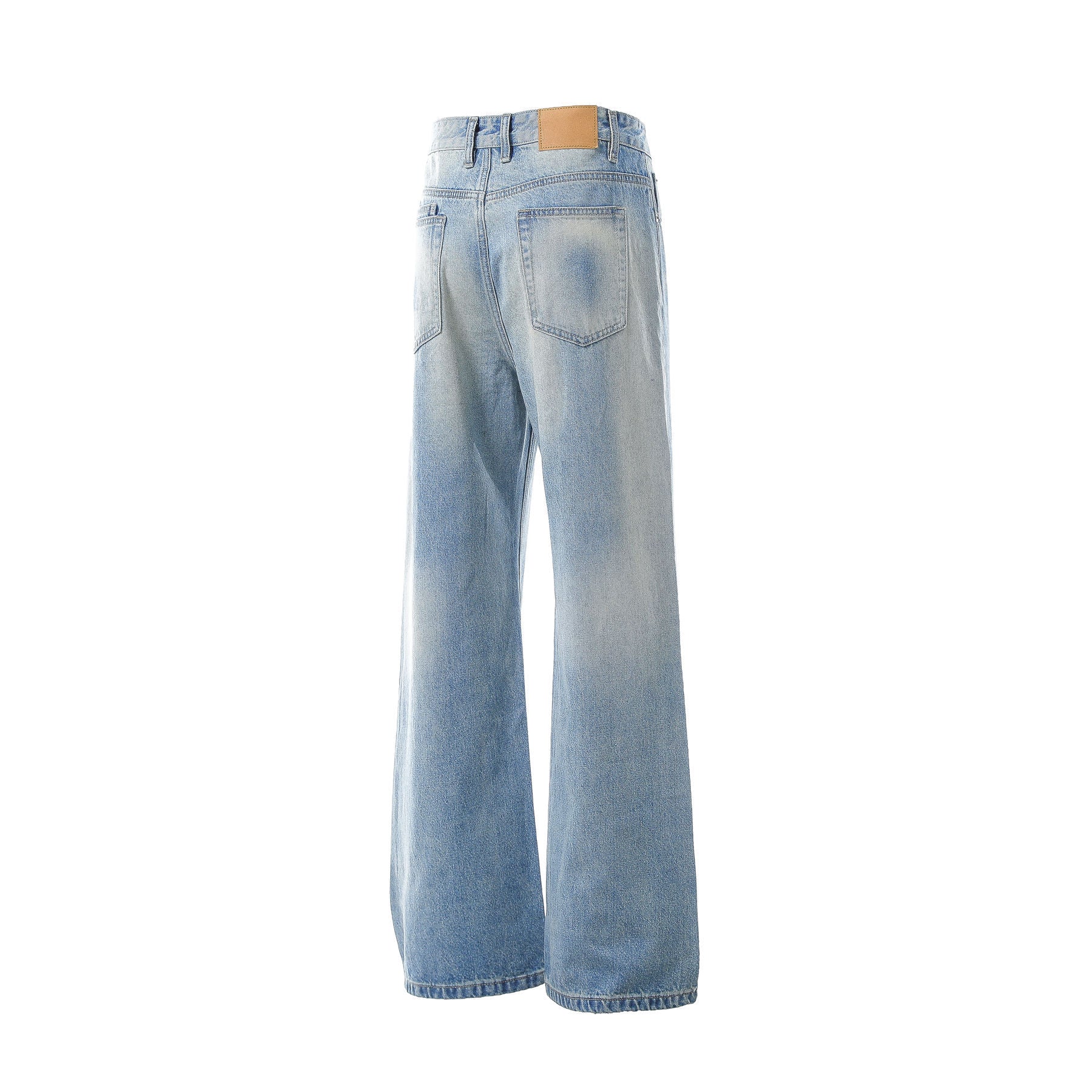 Dirty Washed Irregular Flare Denim Jeans