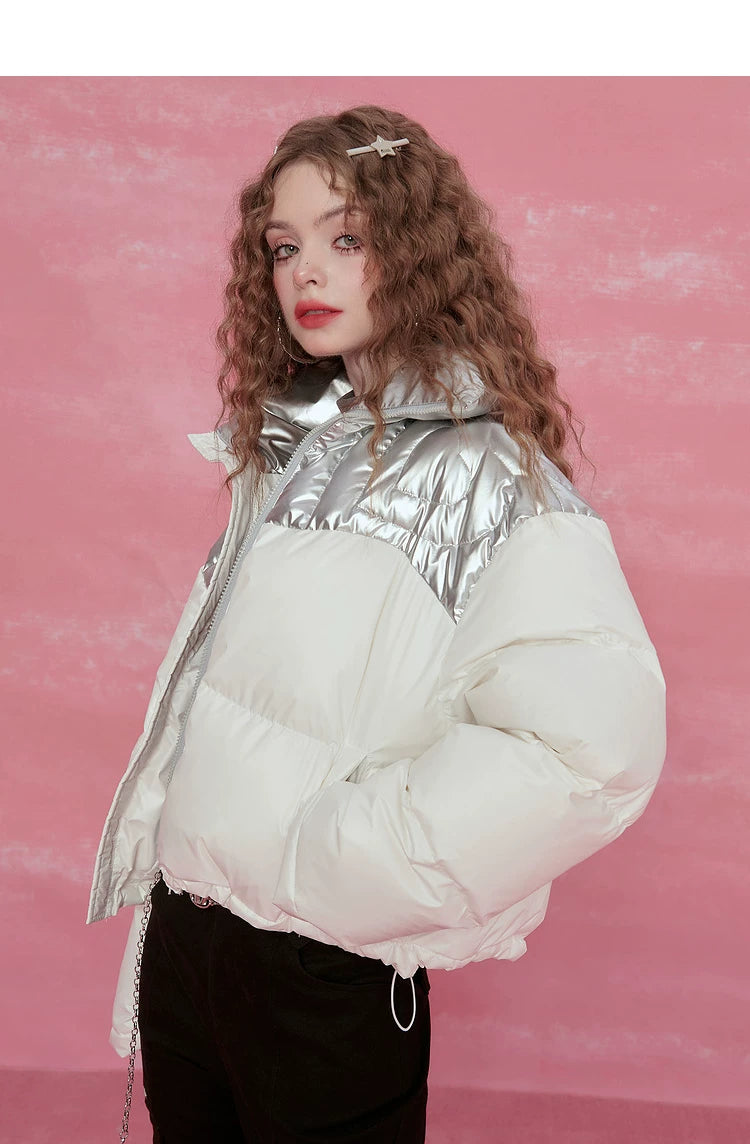 Lightweight Short Thick White Duck Down Jacket