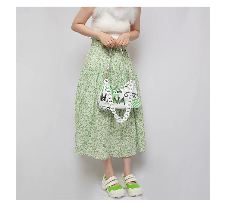 Graphic Design Chain Shoulder Bag
