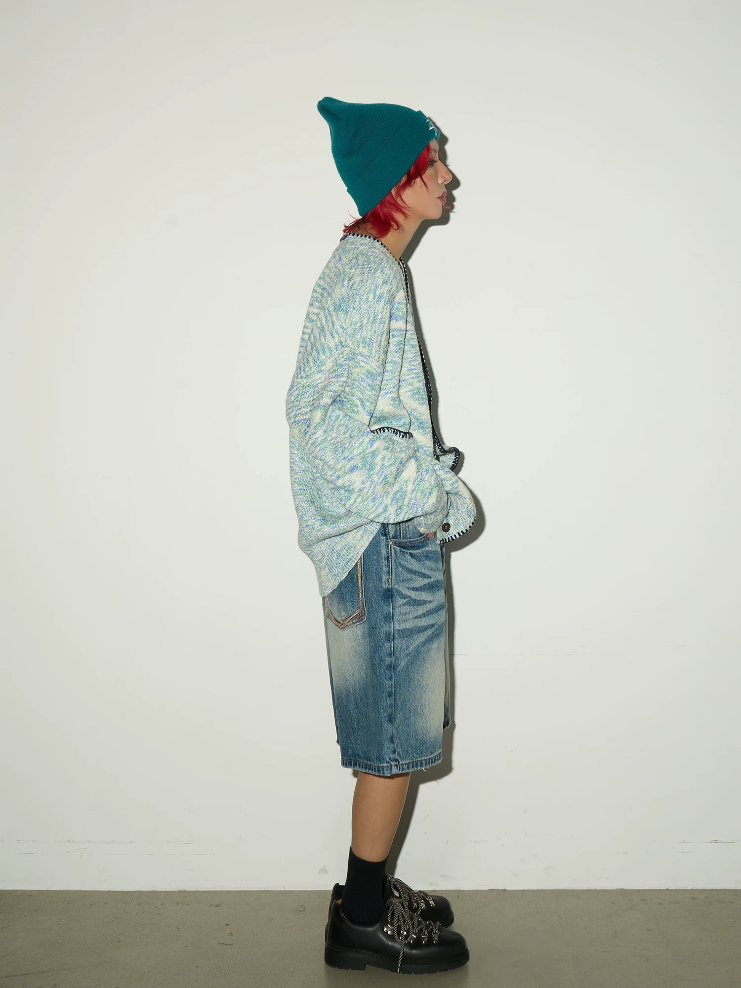 Melange Knit Pocket Button Cardigan