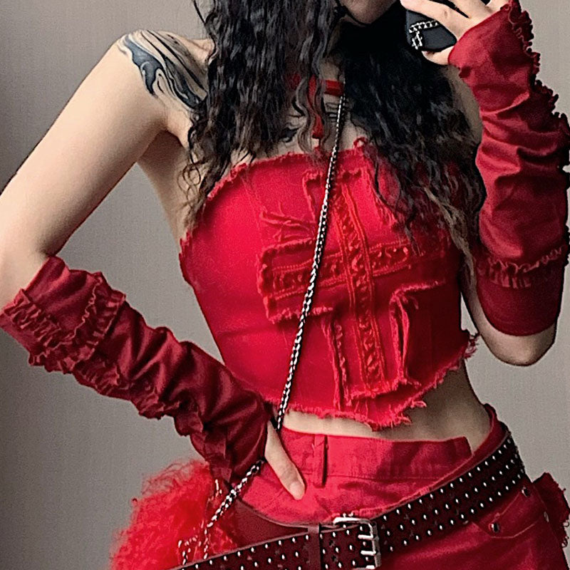 Cross Lace Arm Warmers